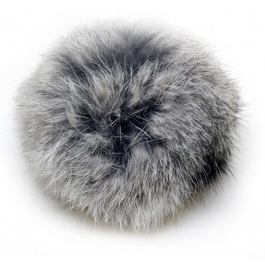 Pompon Pälstofs Kaninhår Grå 100 mm