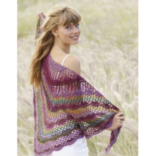 Summer Fling by DROPS Design - Sjal Virk-mönster 80x160 cm