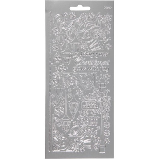Stickers, lanternor, ark 10x23 cm, silver, 1 ark