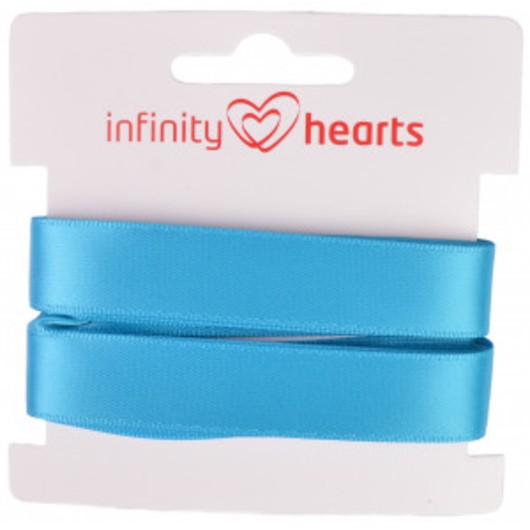 Infinity Hearts Satinband Dubbelsidig 15mm 325 Turkos - 5m