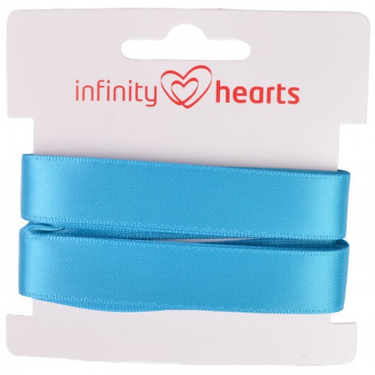 Infinity Hearts Satinband Dubbelsidig 15mm 325 Turkos - 5m