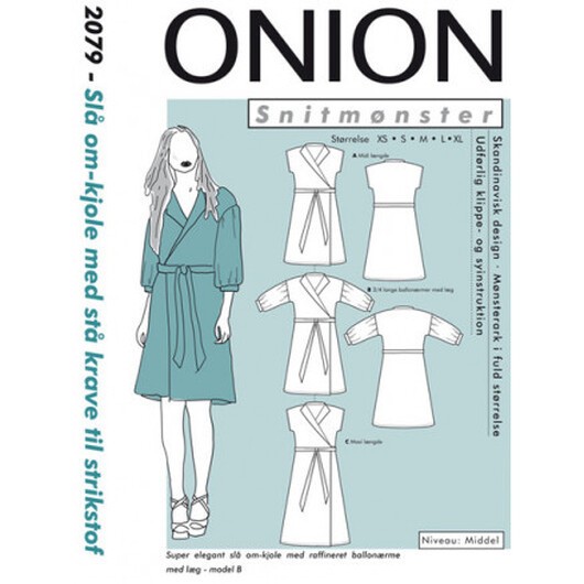 ONION Snittmönster 2079 Slå om-klänning med ståkrage Str. XS-XL