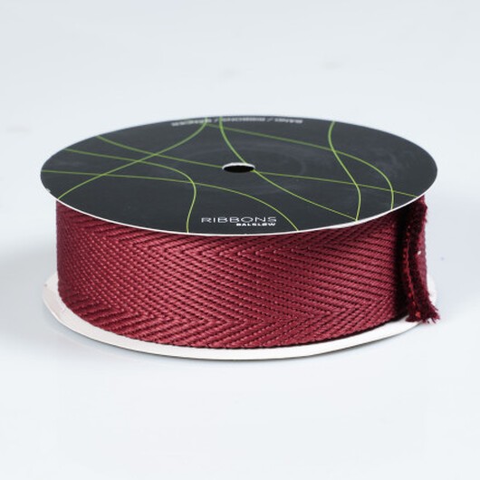 Infinity Hearts Väskrem Fiskbensmönstrad polyester 38mm 001 Vinröd - 3m