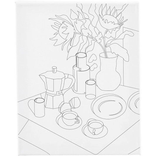 Canvas / Målarduk med tryck, Morning table, D: 1,6 cm, storlek 24x30 cm, 360 g, 1 st.