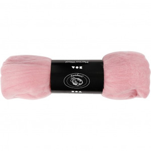 Kardad ull - Merino Garn, 21 my, 100 g, rosa