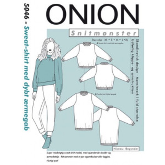 Onion Snittmönster 5046 Sweatshirt med vida ärmar Str. XS-XL