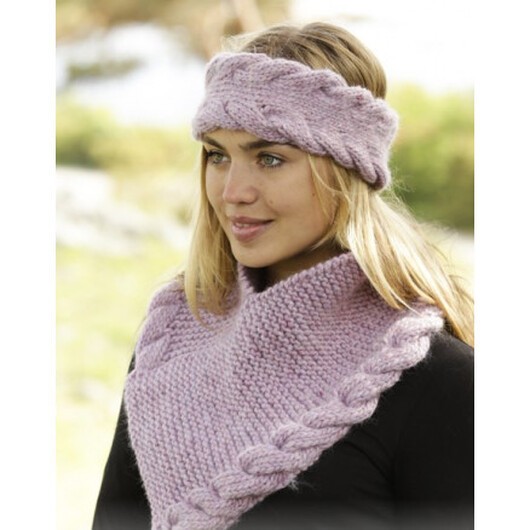 Braided Warmth by DROPS Design - Pannband og Halsvärmare Stick-mönster S/M - M/L