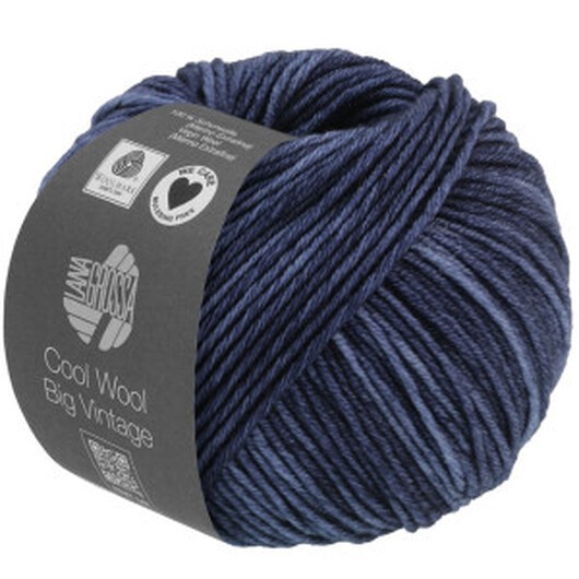 Lana Grossa Cool Wool Big Vintage Garn 166 Mörkblå