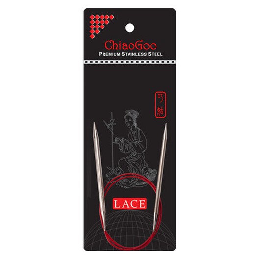 ChiaoGoo Red Lace Rundstickor Rostfritt Kirurgiskt Stål 60 cm 2,5 mm