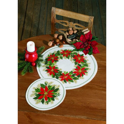 Permin Broderikit Julstjärnor Ø26cm