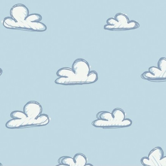 Bomullspoplin Moln 150cm 040 - 50 cm