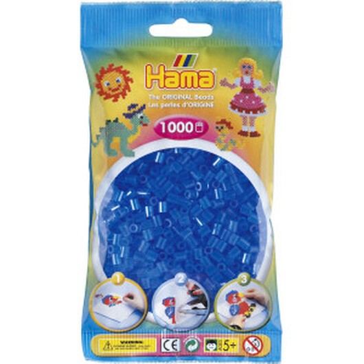 Hama Midi Pärlor 207-15 Transparent Blå - 1000 st
