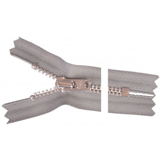 YKK Dragkedja/Blixtlås Aluminium 10cm 4mm Grå
