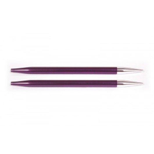 KnitPro Zing Ändstickor Aluminium 9cm 6,00mm / US10 Purple Velvet