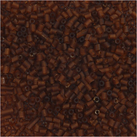 Rocai-pärlor 2-klippta, diam. 1,7 mm, storlek 15/0, hålstorlek 0,5 mm, brun, 25g/ 1 frp.