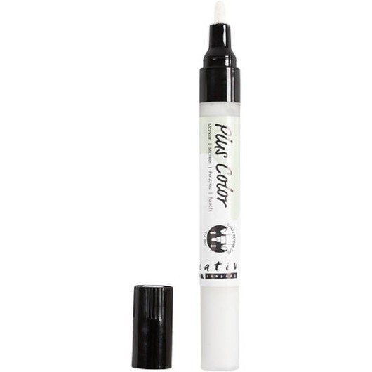 Plus Color Tusch, L: 14,5 cm, spets 1-2 mm, råvit, 5,5 ml, 1 st.