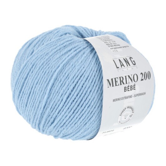 Lang Yarns Merino 200 Bebe Garn 372 Ljus Blå