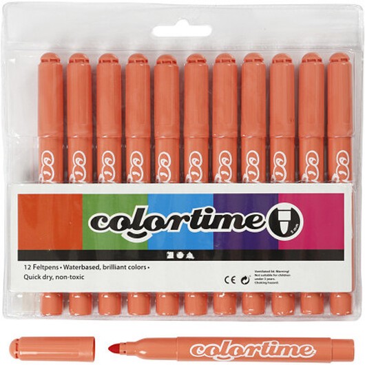 Colortime-pennor, spets 5 mm, mandarin, 12 st./ 1 förp.