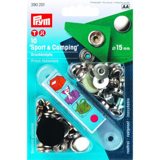 Prym Sport och Camping Tryckknappar Silver 15mm - 10 st.