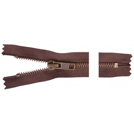 YKK Dragkedja/Blixtlås Antik Mässing 18cm 6mm Brun