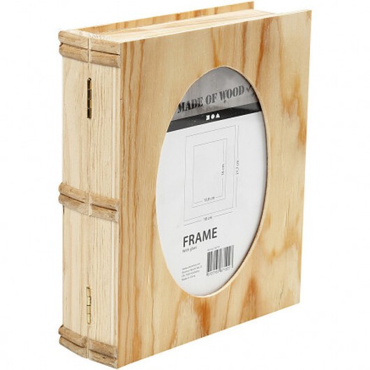 Boklåda, stl. 21,7x18 cm, tjocklek 5,6 cm, 1 st., plywood, hålstrl 16x10,8