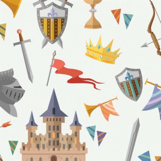 Bomullsjersey Print Tyg 150cm 002 Riddare - 50cm