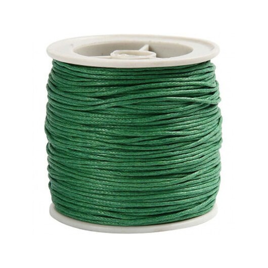 Makramégarn / Knytsnöre Vaxat Grön 1 mm 40 m