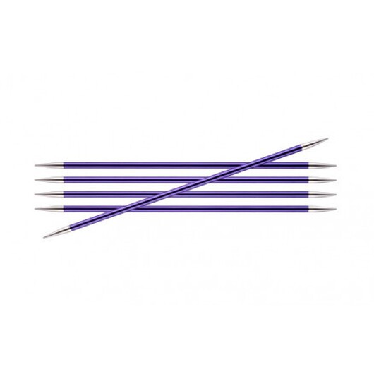 KnitPro Zing Strumpstickor Aluminium 15cm 3,75mm / 5.9in US5 Amethyst
