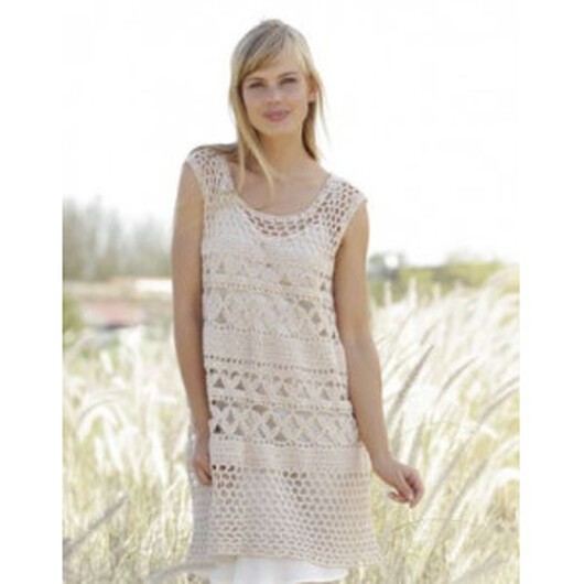 Summer Bliss by DROPS Design - Tunika Virk-mönster strl. S - XXXL - XXX-Large