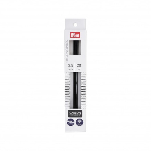 Prym Ergonomics Strumpstickor Carbon 20cm 2,50mm