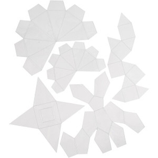 Gjutformar, geometriska former, H: 6-13 cm, transparent, 5 st./ 1 förp
