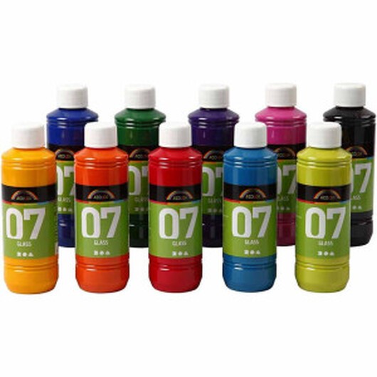 A-Color Glas, mixade färger, 10x250ml/ 1 förp.