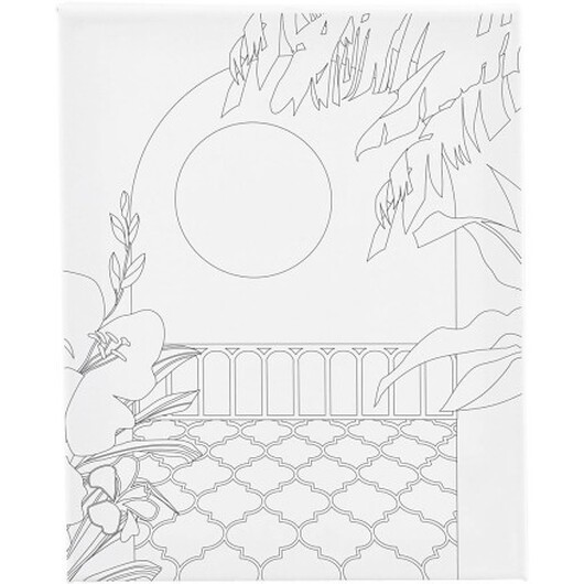 Canvas / Målarduk med tryck, Solig balkong, D: 1,6 cm, storlek 24x30 cm, 360 g, 1 st.