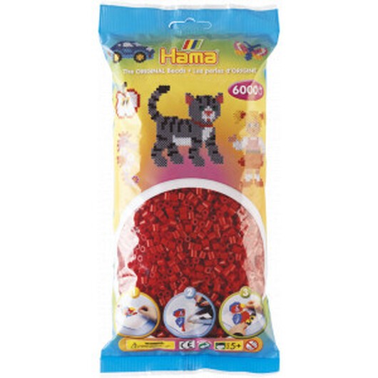 Hama Midi Pärlor 205-22 Julröd - 6000 st.
