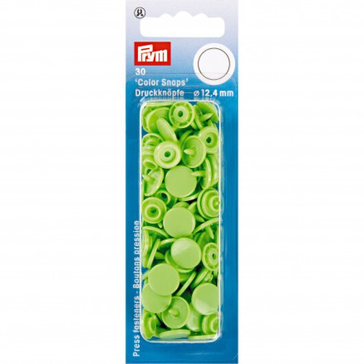 Prym Color Snaps Tryckknappar Plast Rund Äppelgrön 12,4mm - 30 st.