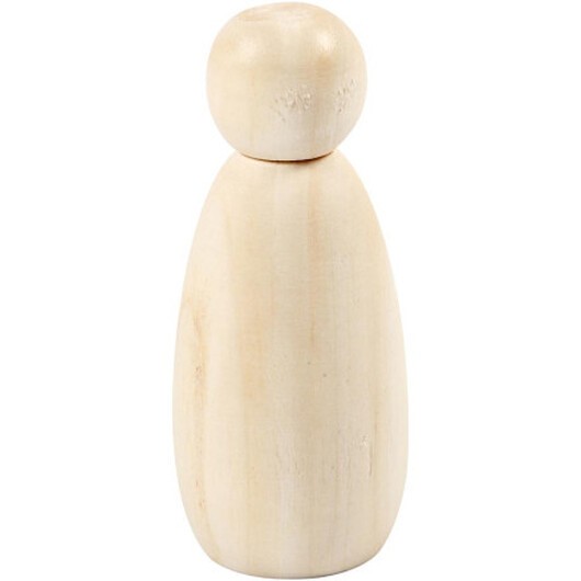 Träfigurskropp, H: 8 cm, Dia. 3,8 cm, 3 st./ 1 förp.