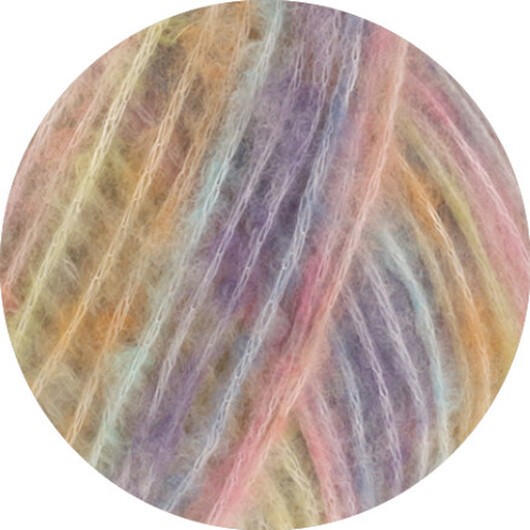 Lana Grossa Cassata Garn 6 Natur/Gul/Orange/Salmon/Rosa/Ljus Lila/Turkos