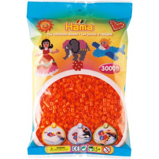 Hama Midi Pärlor 201-04 Orange - 3000 st.