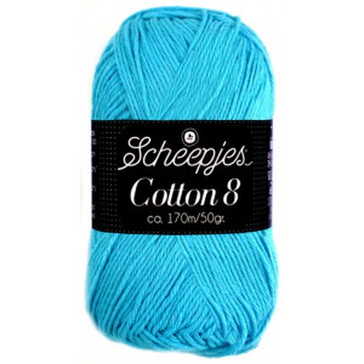 Scheepjes Cotton 8 Garn Unicolor 712 Turkos