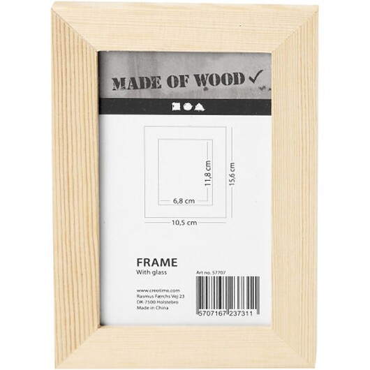 Ram med glas, storlek 10,5x15,6 cm, 1 st.