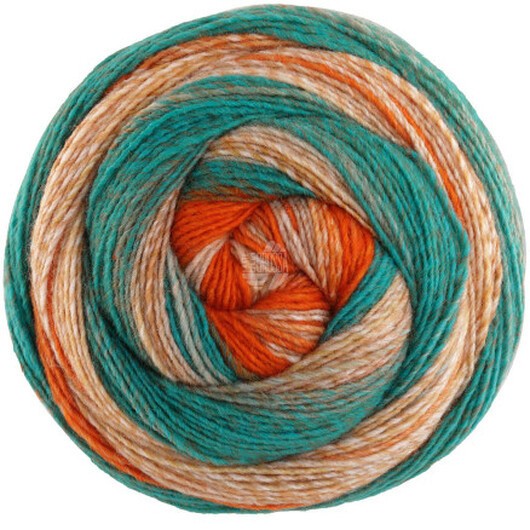 Lana Grossa Gomitolo Fusione 2029 Beige/Kamel/Orange/Turkos/Brun