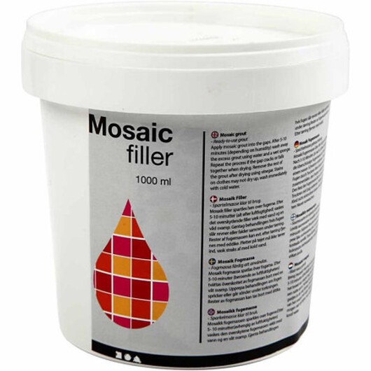 Mosaikbruk, vit, 1000 ml/ 1 hink