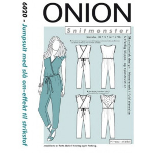 ONION Snittmönster 6020 Jumpsuit med Slå Om-Effekt Str. XS-XL