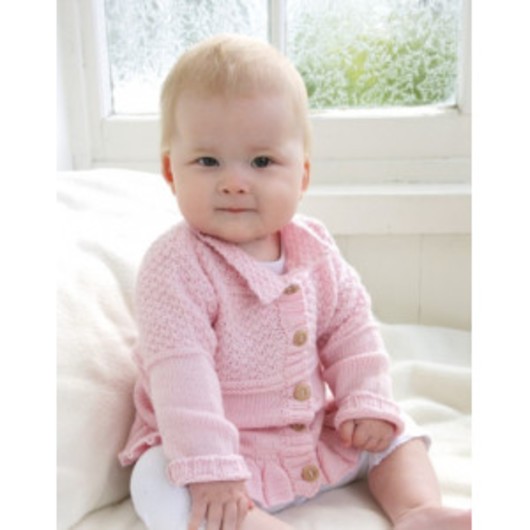 Lea by DROPS Design - Baby Jacka Stick-mönster strl. 1/3 mdr - 3/4 år