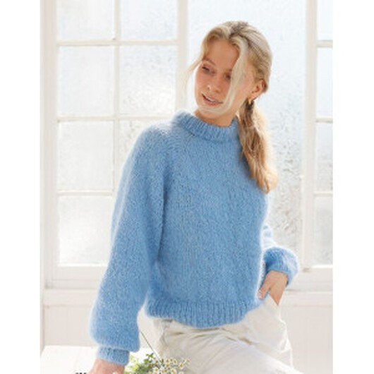 Blueberry Cream Sweater by DROPS Design - Tröja Stickmönster str. S -  - XX-Large
