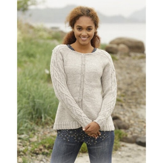 Irish Plaits Cardigan by DROPS Design - Jacka Stick-mönster strl. S - XXXL