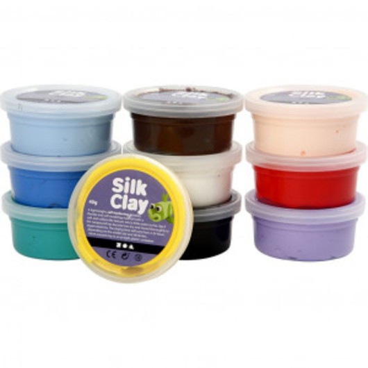 Silk ClayÂ®, 10x40 g, mixade färger, Basic 1