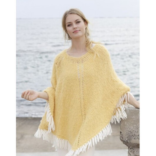 Soldans by DROPS Design - Poncho Stickmönster str. S - XXXL