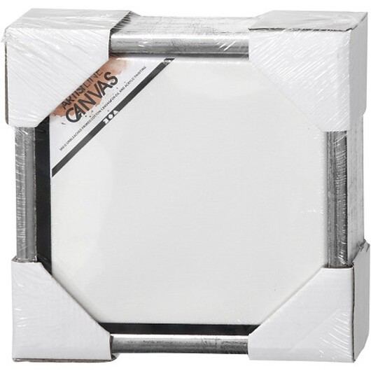Duk med ram, stl. 20x20 cm, 360 g, antiksilver, vit, 1 st.
