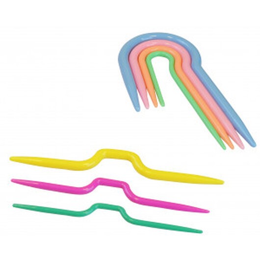 Infinity Hearts Flätstickor / Hjälpstickor Plast 3-6mm Ass. färger - 7 st.